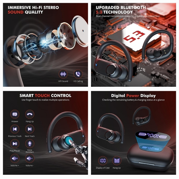 Catitru Wireless Earbuds Bluetooth Headphones 80 Hours Wireless Charging Case - Picture 4 of 10